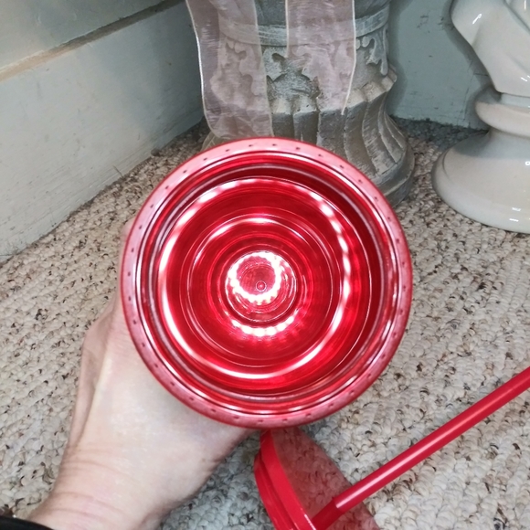 Starbucks Red Metallic With Sparkly Red Glitter 24 Ounce Holiday Venti Cold Cup - Picture 7 of 9